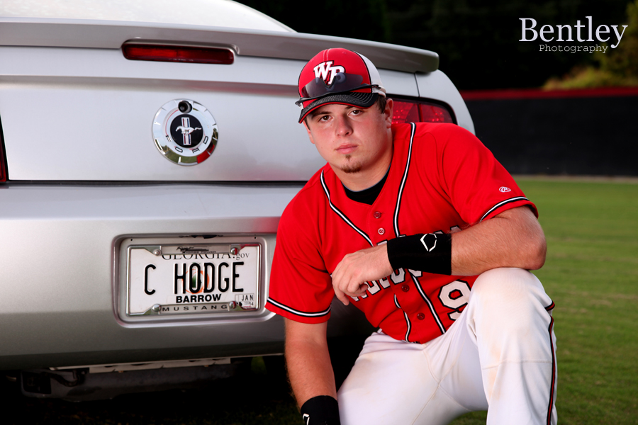 Senior portrait, Bentley Photography, Winder, Georgia, baseball, Mustang